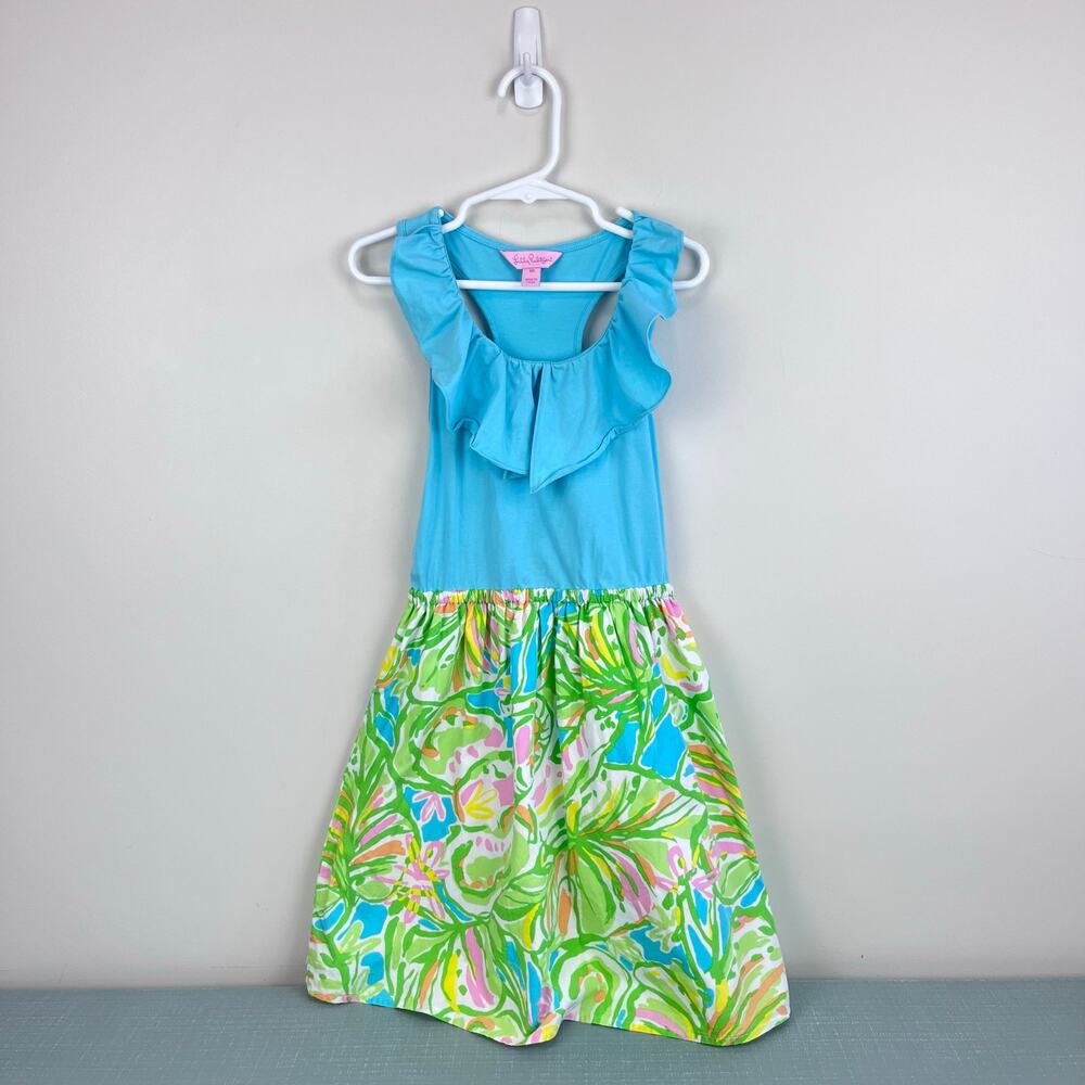 Lilly Pulitzer Girls Little Loranna Dress Multi Elephant Ears 10